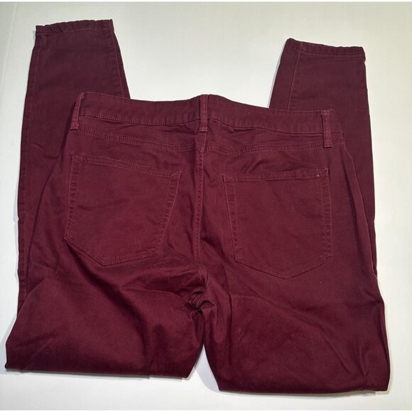 a.n.a Women’s Zip Up Jeggings Deep Red Skinny Leg Stretch Pants Size 12 - Picture 6 of 7
